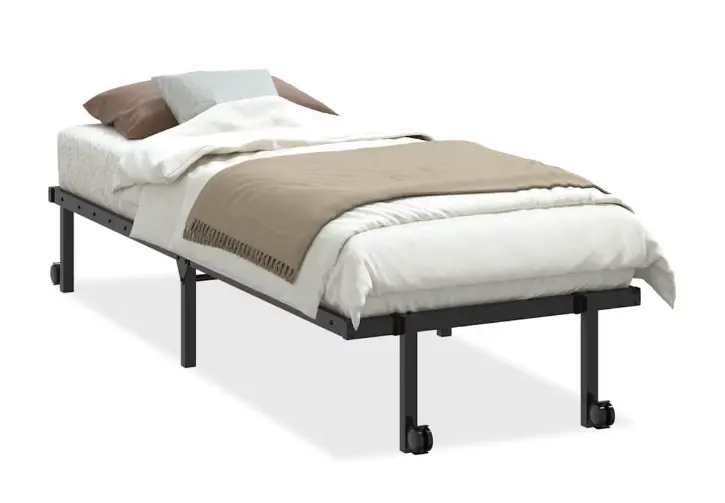 Cadru de pat fara saltea Pliabil Negru 80x200 cm