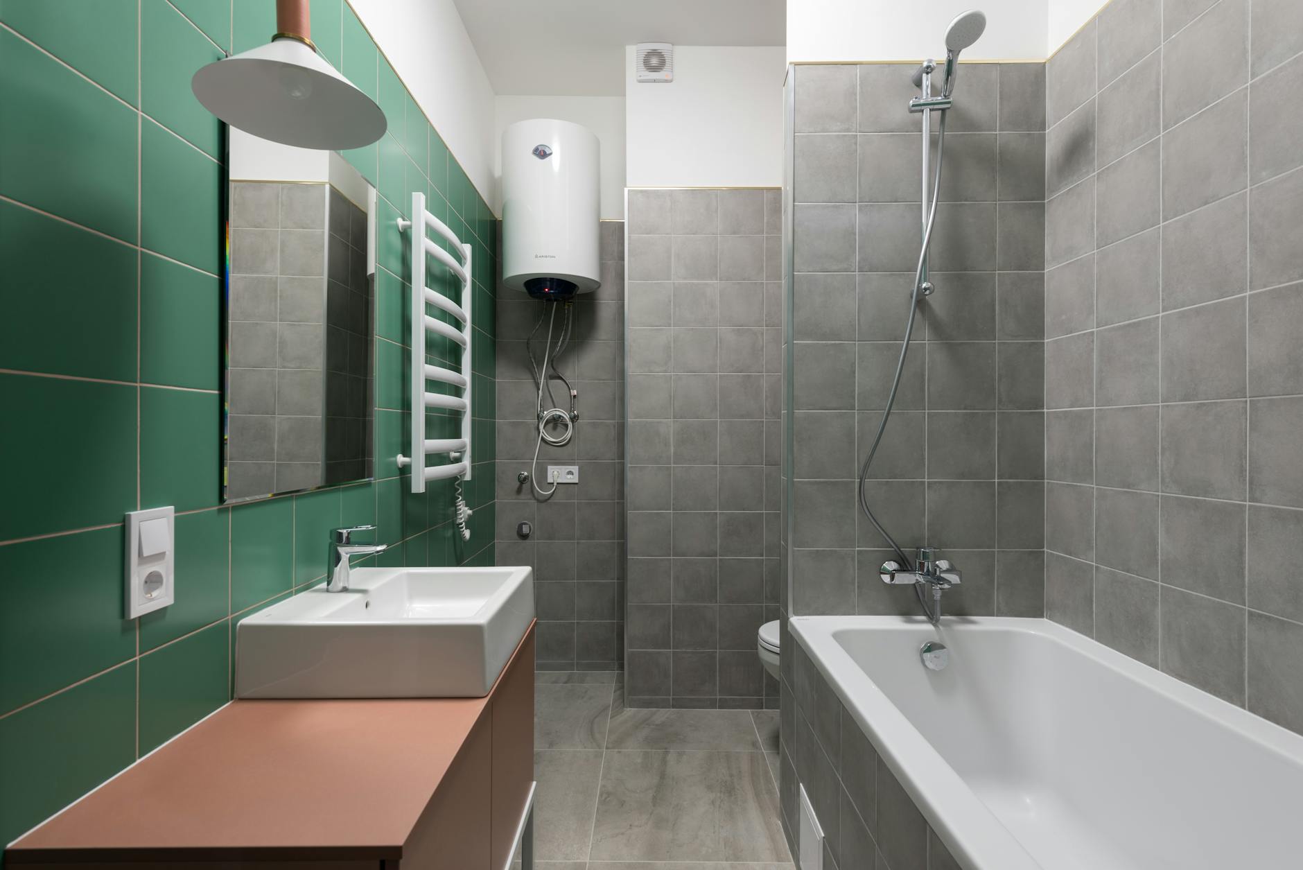 simple interior of modern bathroom