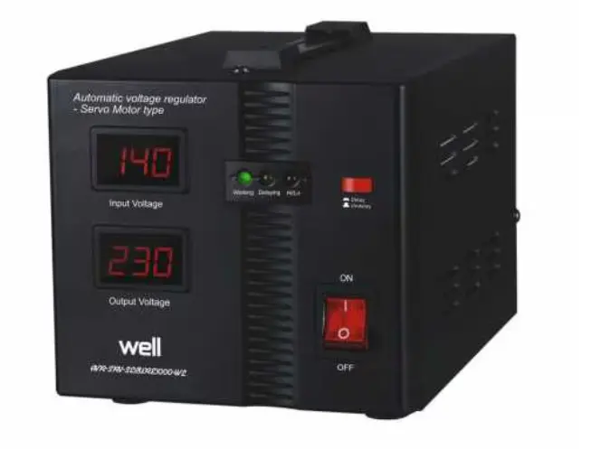 Stabilizator automat de tensiune cu servo motor Well Secure, 1000VA/600W, Monofazic